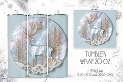 Christmas forest tumbler wrap 20oz sublimation |Magic deer Product Image 1