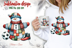 Snowman soccer clipart|Retro patchwork t shirt designs Product Image 1