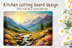 Mountain landscape cutting board |Cutting board sublimation Product Image 1