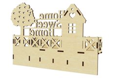 Keyholder - laser cut file, Home sweet home stand SVG laser Product Image 6