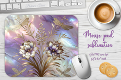 Iridescent lilac floral mouse pad sublimation design png Product Image 1