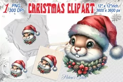 Christmas hamster clipart sublimation PNG|Funny animal face Product Image 1