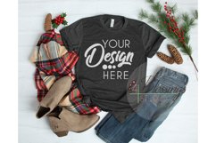 Christmas Dark Gray TShirt Bella Canvas Mockup 3001 Ladies Product Image 1