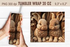 Cute rabbits tumbler| Easter wooden tumbler sublimation Product Image 1
