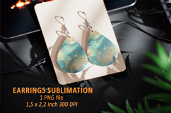 Gold Aquamarine Ocean earrings design| Teardrop earring png Product Image 1