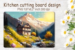 Mountain landscape cutting board |Cutting board sublimation Product Image 1