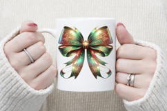 Christmas coquette bows design|Red Green bow T-shirt clipart Product Image 3