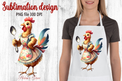 Funny chicken in the kitchen clipart|Cute sublimation design Product Image 1