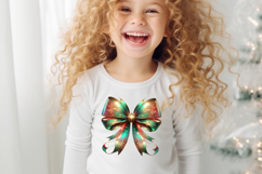 Christmas coquette bows design|Red Green bow T-shirt clipart Product Image 4