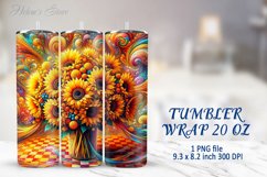 Tumbler Sublimation | 20oz Skinny Tumbler Wrap | Sunflower Product Image 1