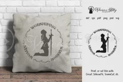 Worshiping Warrior Woman, Christian woman praying silhouette Product Image 1