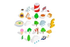 Colonies icons set, isometric style Product Image 1