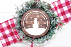 Christmas Ornament SVG File - Let It Snow SVG - Snowman SVG Product Image 2