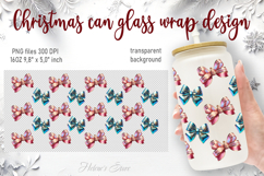 Marry Christmas glass can wrap 16oz BUNDLE|Cute xmas designs Product Image 16