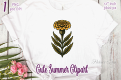 Marigold wildflower clipart | Vintage Summer flower graphics Product Image 1