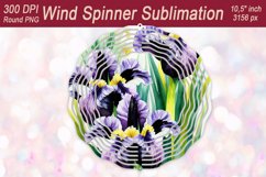 Watercolor Iris Flowers Wind spinner sublimation|Windspinner Product Image 1