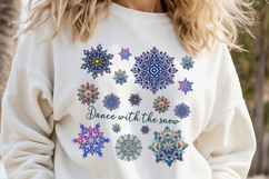 Christmas snowflakes clipart| Snowflake pattern shirt design Product Image 3