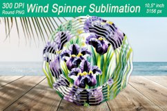 Watercolor Iris Flowers Wind spinner sublimation|Windspinner Product Image 1