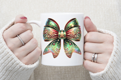 Christmas coquette bows design|Red Green bow T-shirt clipart Product Image 3