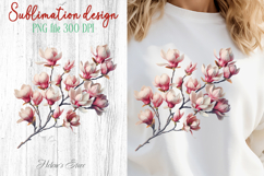 Spring flowers sublimation design png| Pink magnolia clipart Product Image 1