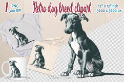 Cute vintage dog clipart | Retro dog breed design png Product Image 1