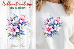 Easter flowers Sublimation designs | Spring floral clipart Product Image 1