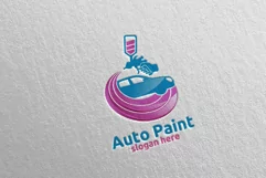 Car Painting Logo with Spray Gun and Sport Car Concept 6 Product Image 4