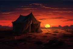 Mystical Tent desert sunset. Generate Ai Product Image 1