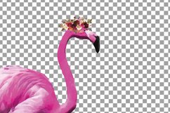 Watercolor Floral Pink Flamingo clip art, boho clipart Product Image 4