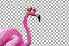 Watercolor Floral Pink Flamingo clip art, boho clipart Product Image 4