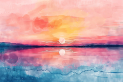 Sunset Painting Background Wallpaper Product Image 1