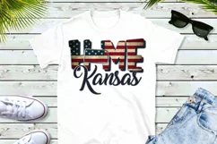 Kansas HomeState Map with flag Sublimation PNG Product Image 2