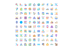 Diverse outline color icons set representing business techno Product Image 1