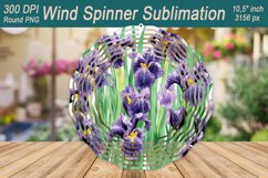 Watercolor Iris Flowers Wind spinner sublimation|Windspinner Product Image 1