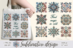 Christmas snowflakes clipart| Snowflake pattern shirt design Product Image 3
