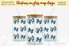 Christmas coquette bows pattern design can glass wrap 16oz Product Image 2