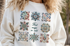 Christmas snowflakes clipart| Snowflake pattern shirt design Product Image 1