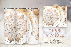 Fall watercolor leaves straight tumbler 20oz wrap design Product Image 1