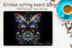 3d Crystal butterfly cutting board sublimation | Glass board Product Image 1