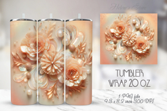 3d abstract summer tumbler 20oz wrap sublimation design png Product Image 1