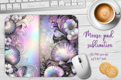 Iridescent lilac shell floral mouse pad sublimation design Product Image 1