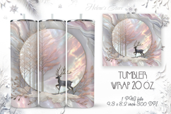 Christmas forest tumbler wrap 20oz sublimation |Magic deer Product Image 1