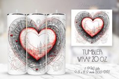 Red heart tumblers wrap sublimation | Valentines day tumbler Product Image 1