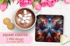 3d Crystal butterfly coaster sublimation | Square coasters Product Image 1