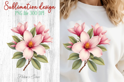 Spring flowers sublimation design png| Pink magnolia clipart Product Image 1