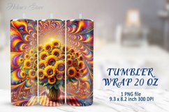 Tumbler Sublimation | 20oz Skinny Tumbler Wrap | Sunflower Product Image 1