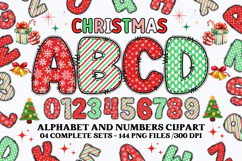 Christmas Alphabet png clipart, christmas letters doodle Product Image 1
