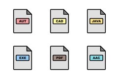 Set Of File Formats Icons Product Image 1