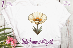Bindweed wildflower clipart | Vintage Summer flower graphics Product Image 1