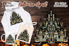 Halloween haunted house clipart | Abstract shirt designs png Product Image 2